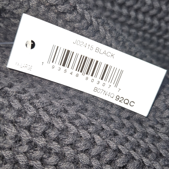 NWT! Cotton Sweater Shaker Stitch Mock Neck Women's XXL Black Fisherman NEW - Picture 6 of 13